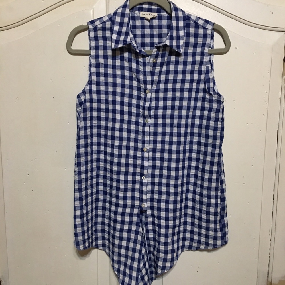 June and Delancey Sleeveless Plaid Tie Waist